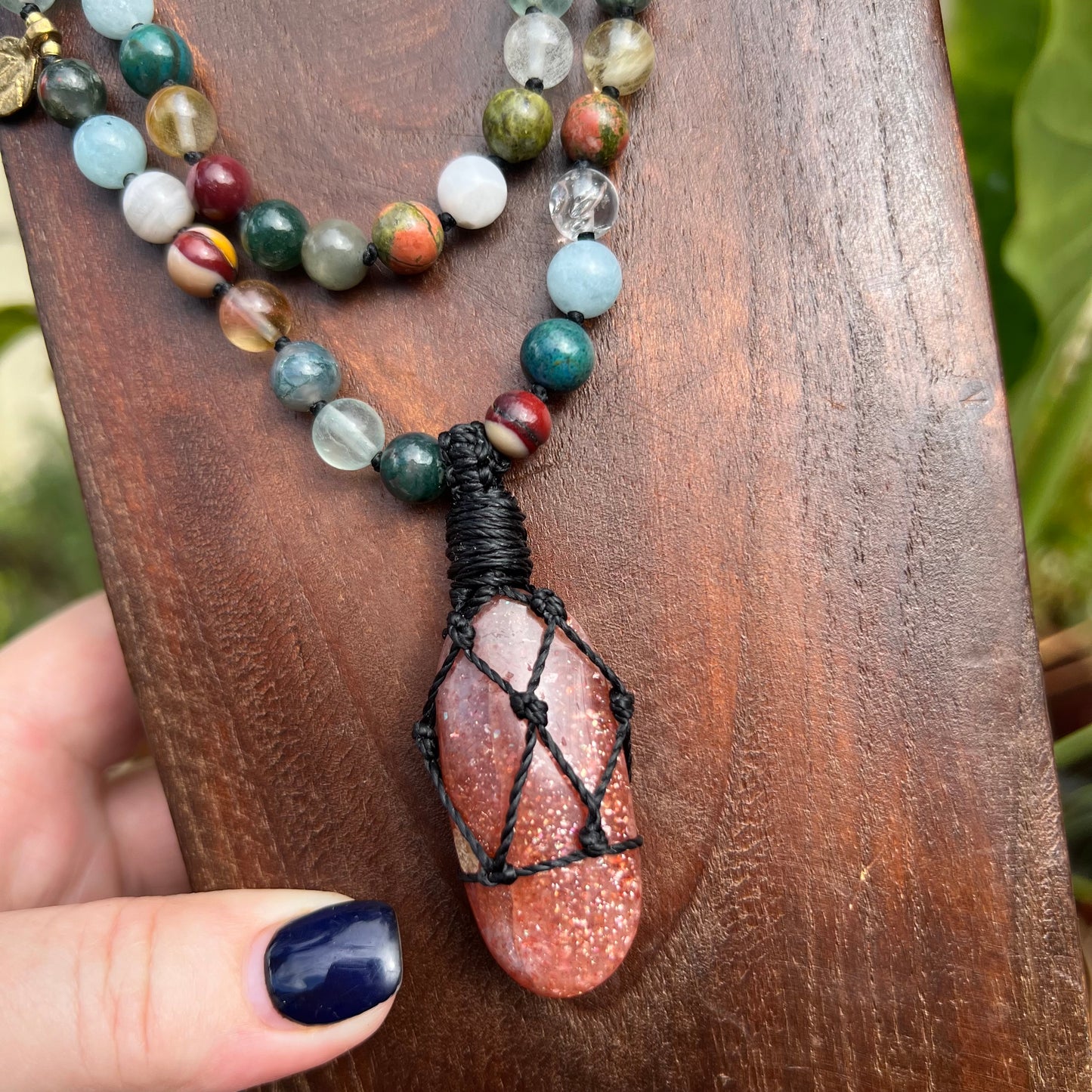 108 Bead Mala with Sunstone Guru: ‘Sunshine & Earthing’