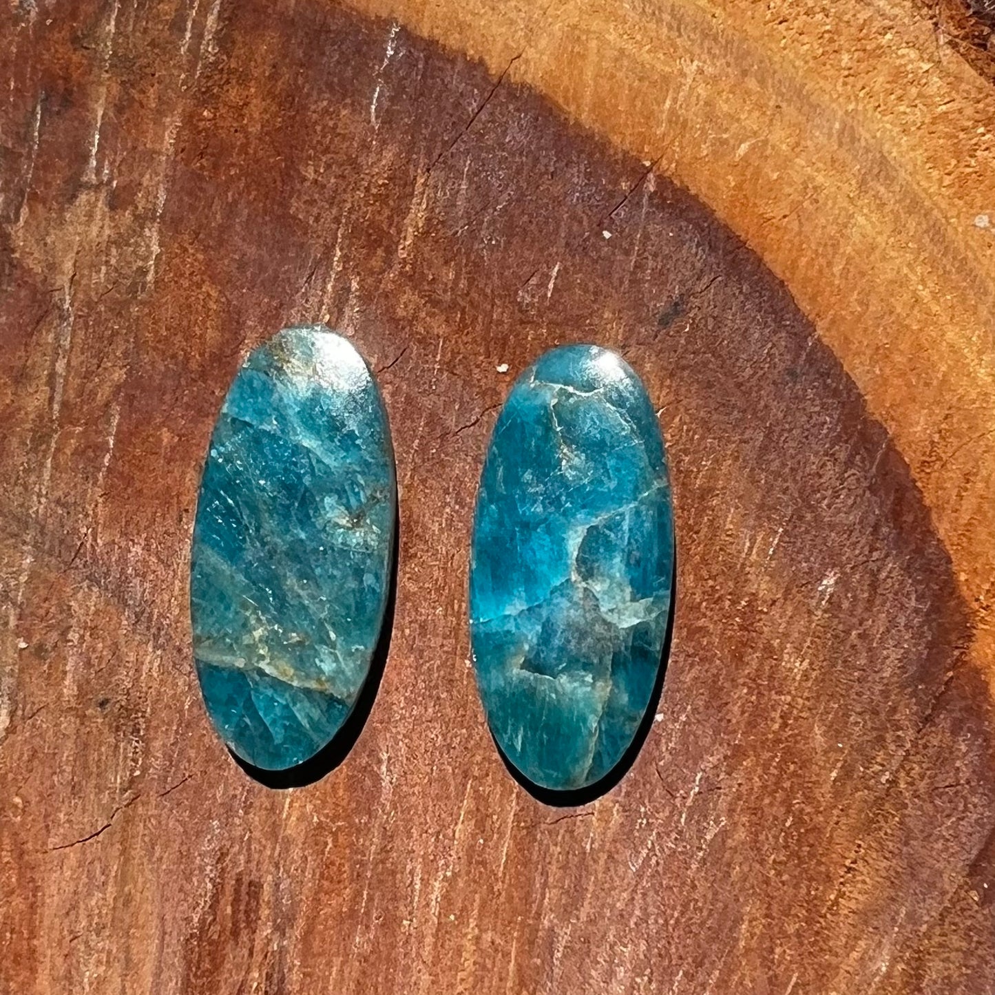 Apatite Flatback Earring Cabochon Pair | Pendant Cabochons