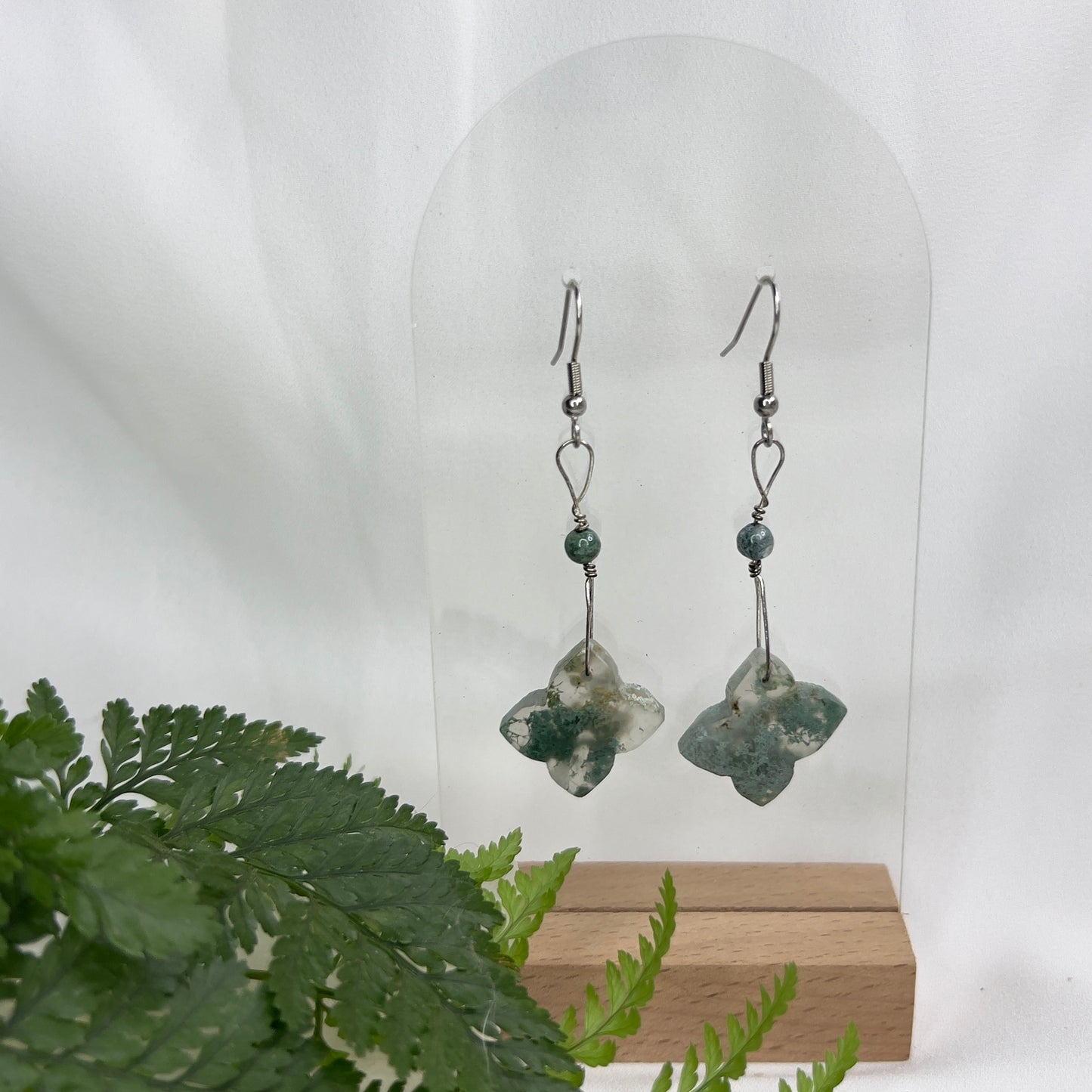Moss Agate Crystal Earrings: Growth ∙ Healing ∙ Grounding