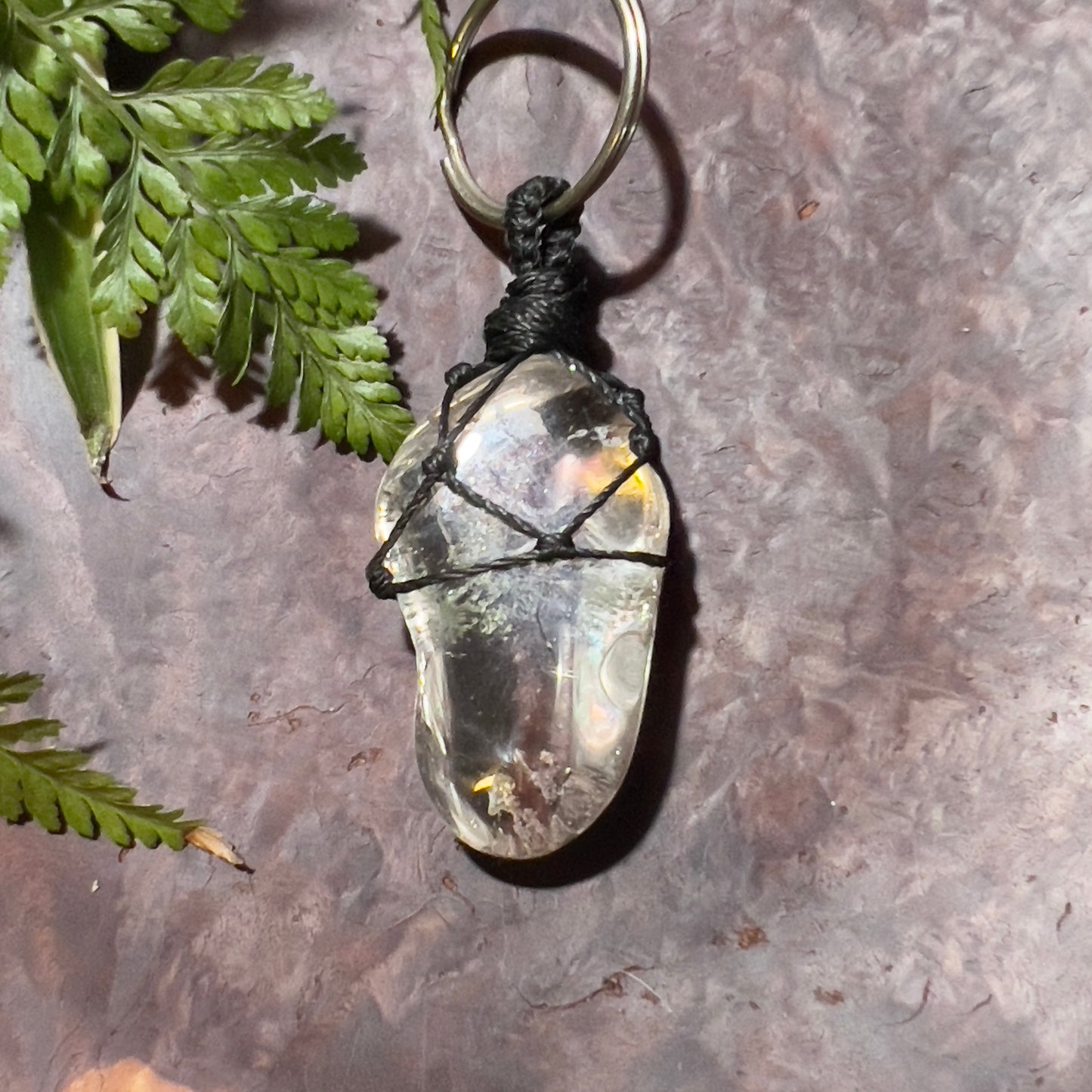 Smoky Quartz Crystal Macrame Keyring Charm | Strength ∙ Protection ∙ Purpose
