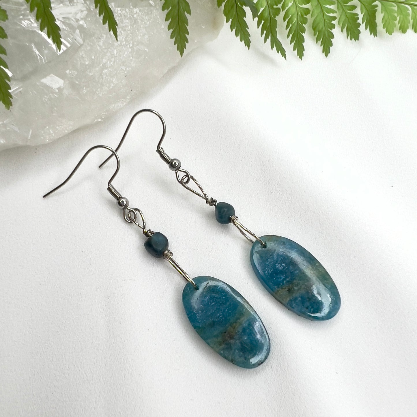 Blue Apatite Crystal Earrings: Motivation ∙ Clarity ∙ Personal Goal Pursuit