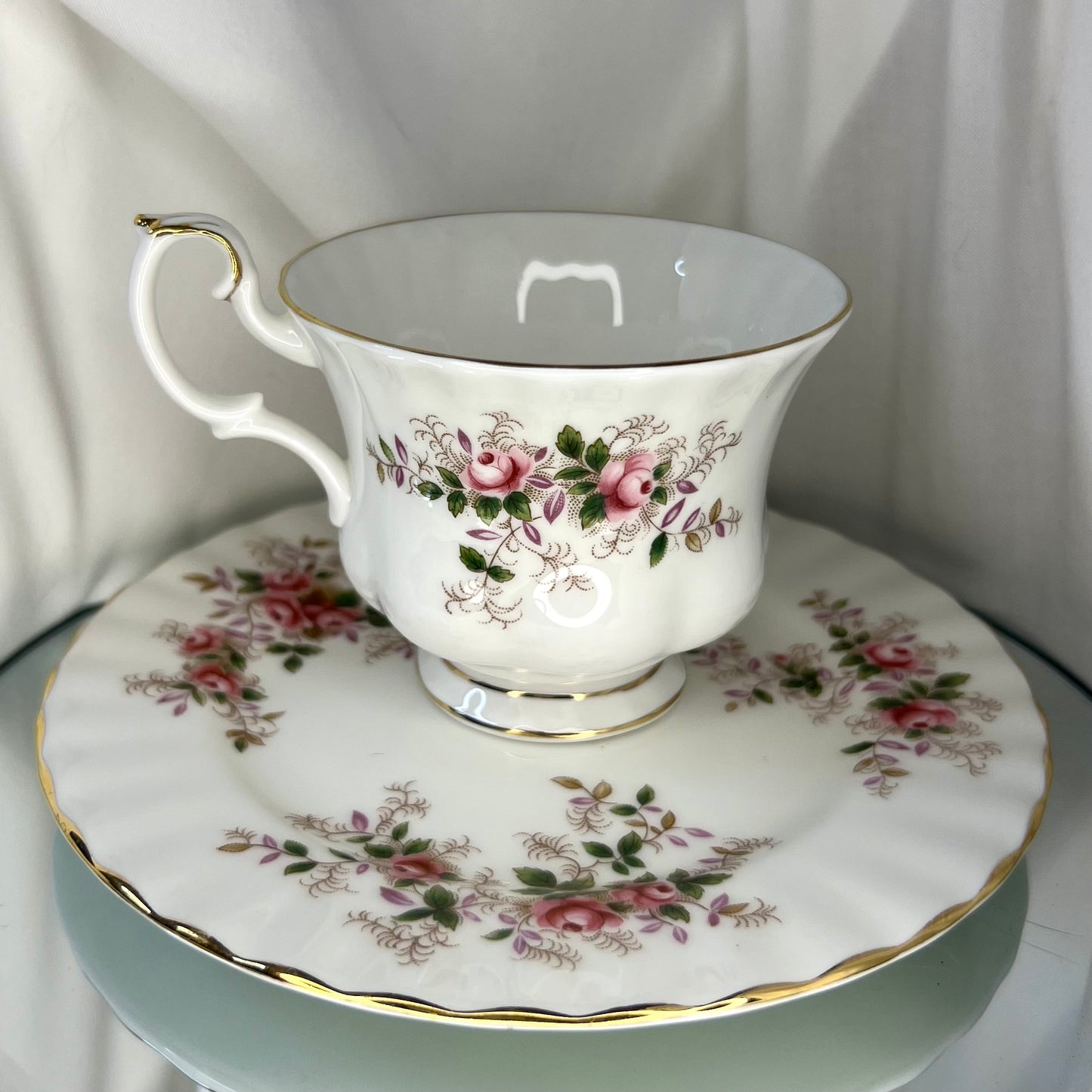 'Lavender Rose' Vintage Royal Albert Teacup & Saucer | Elegant Garden Inspired Bone China Teacup Set