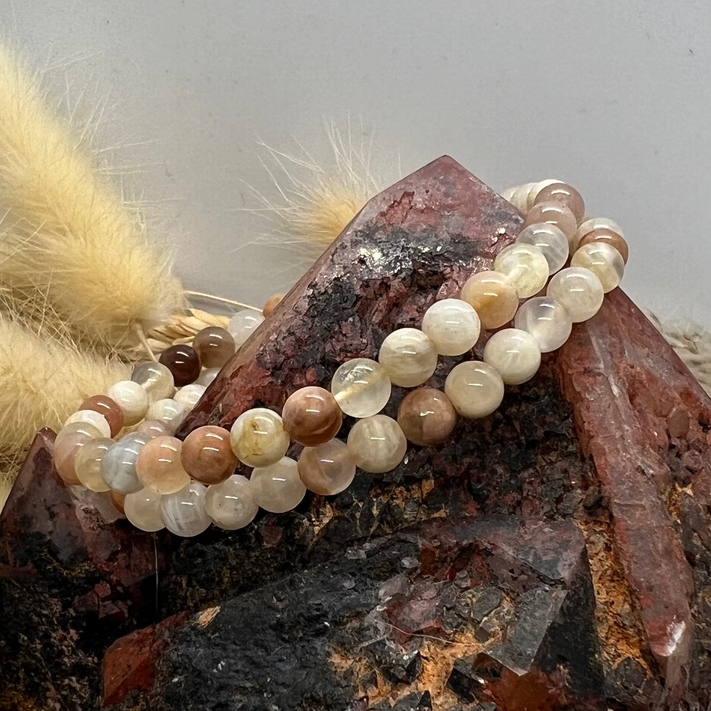 Varied Moonstone Crystal Bracelet | 6mm beads