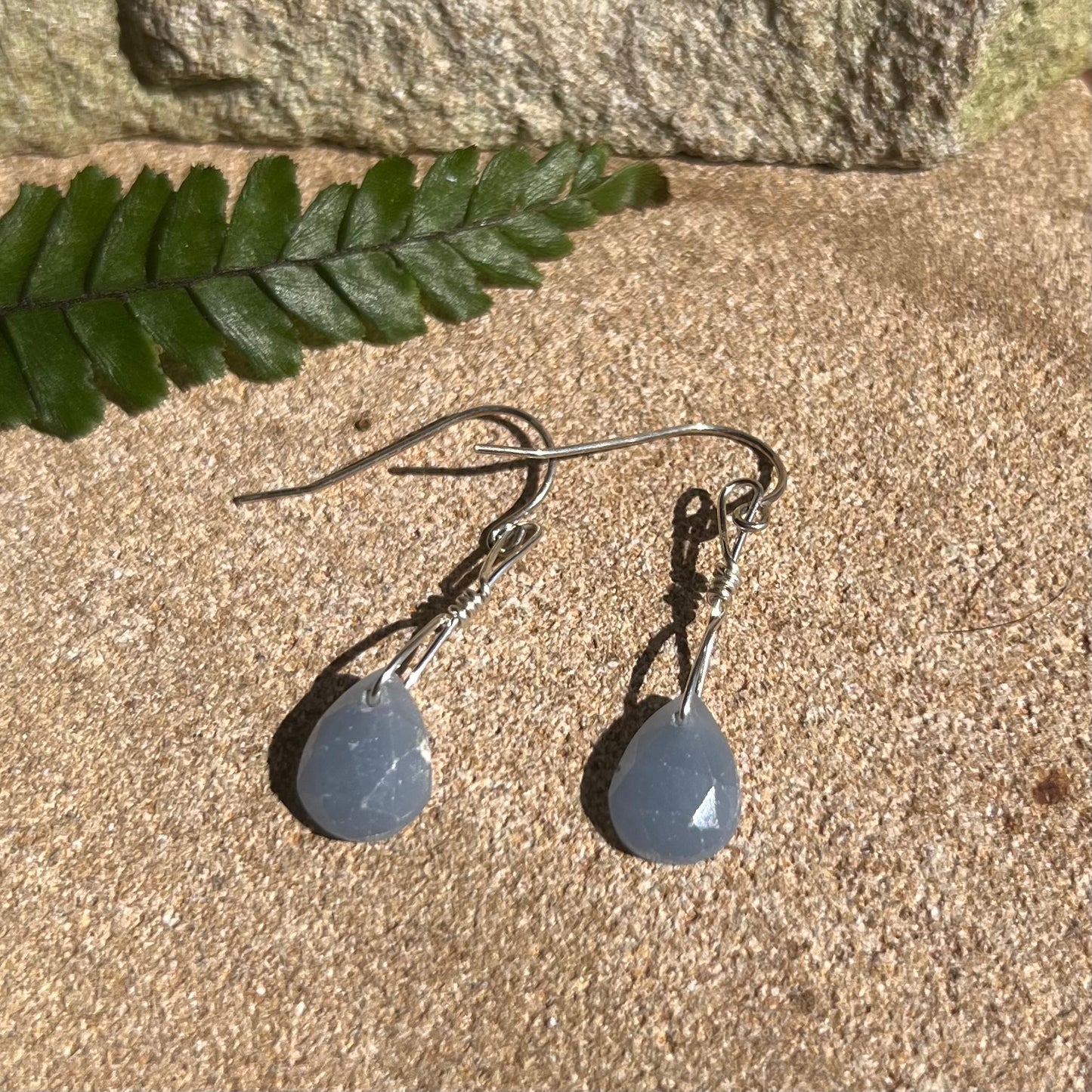 Angelite Sterling Silver Crystal Earrings