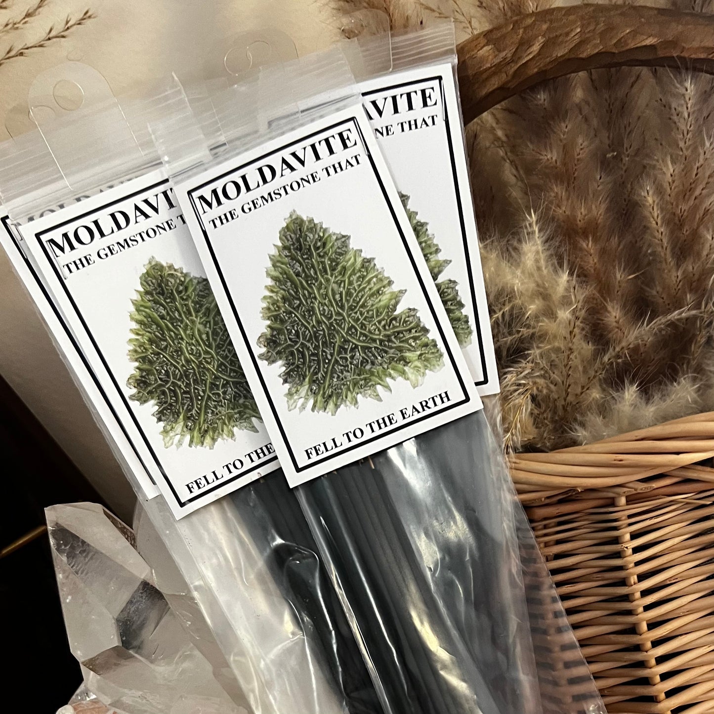 Moldavite Incense Sticks infused with Moldavite Oil