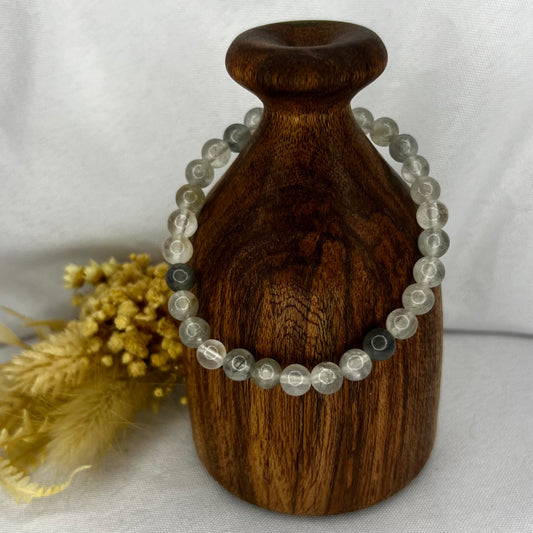Cloudy/Milky Quartz Stretch Bracelet: Concentration | Strengthens Sense of Self | Amplification