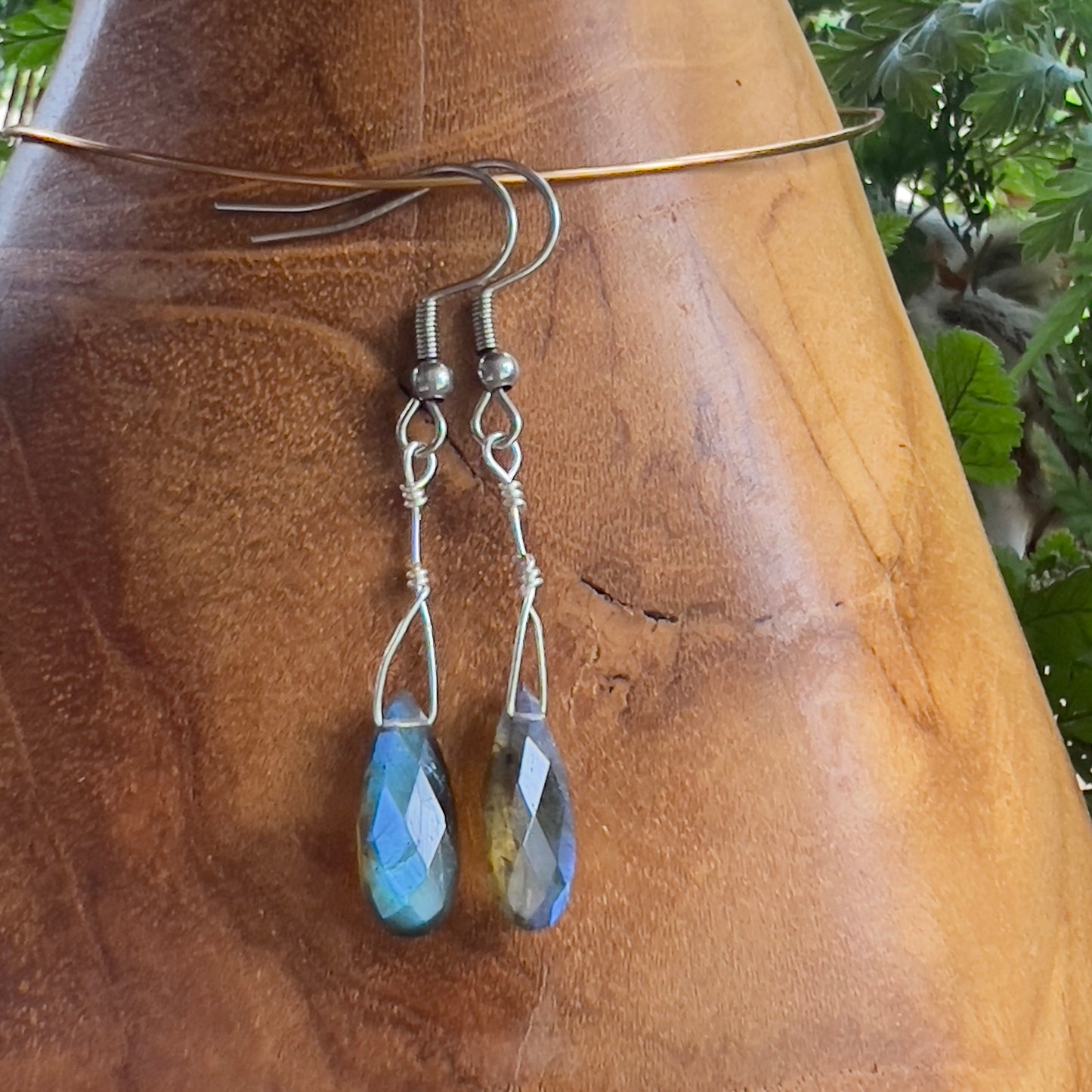 Flashy Labradorite Crystal Earrings