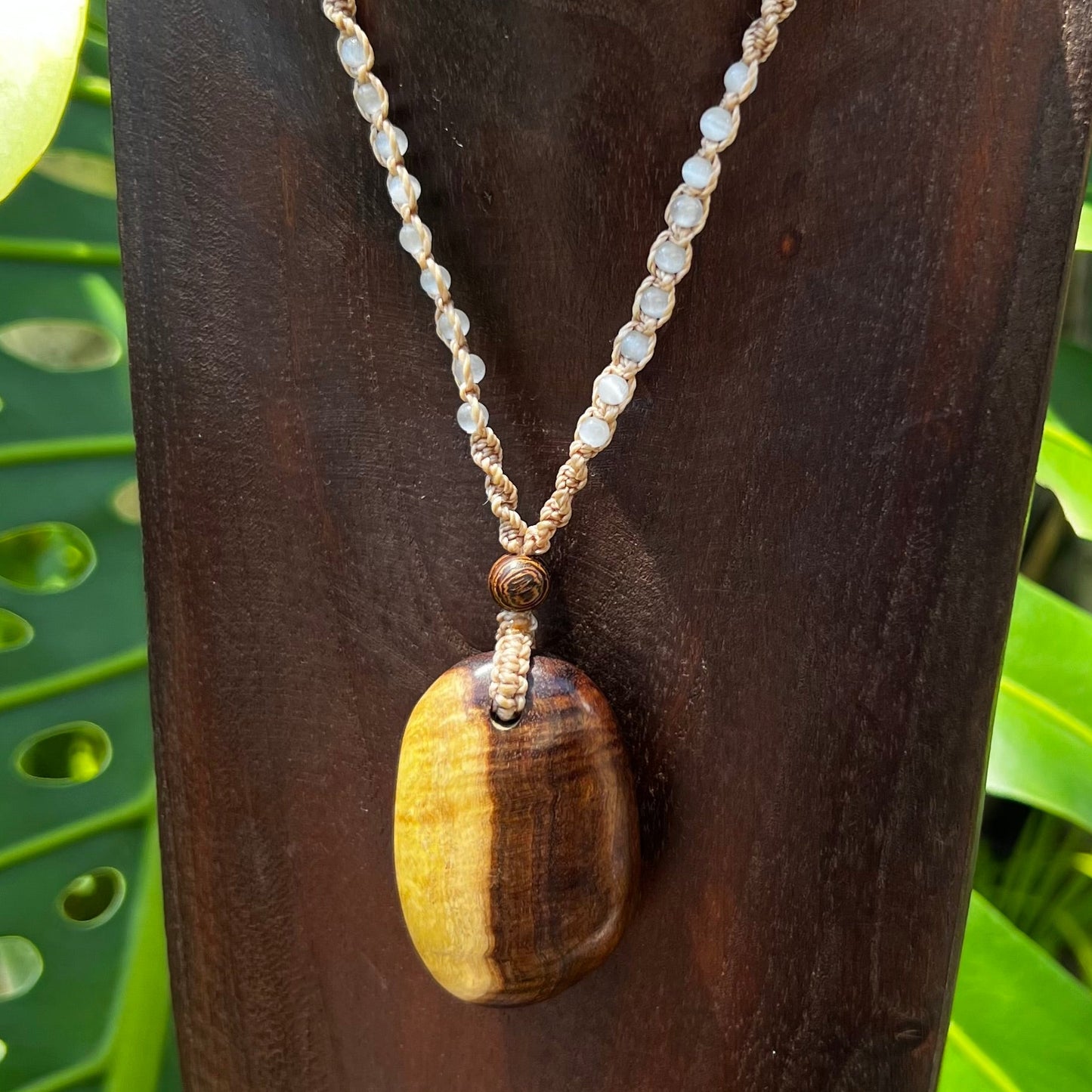 Gidgee & Selenite Macrame Necklace - 'Spirit of Dryad' Talisman