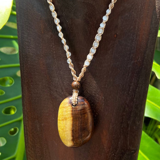 Gidgee & Selenite Macrame Necklace - 'Spirit of Dryad' Talisman