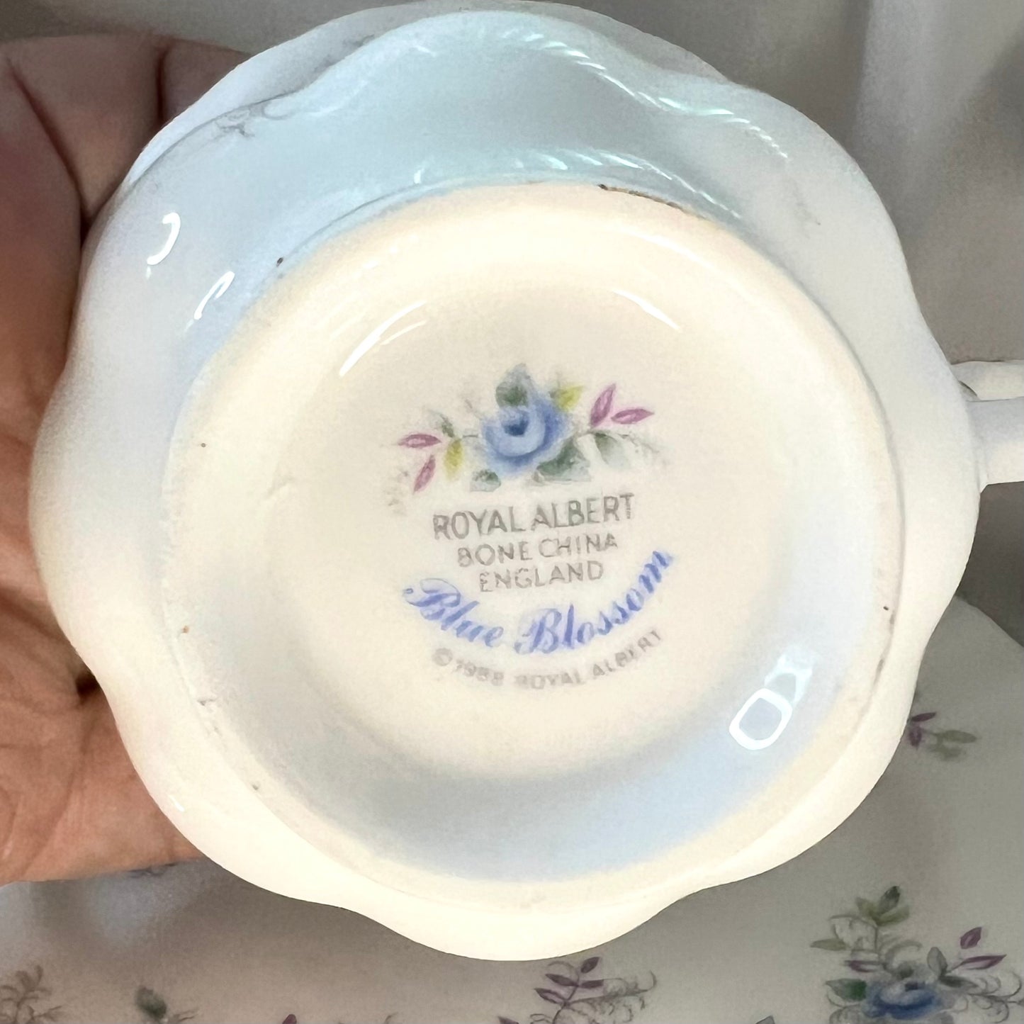 'Blue Blossom' Vintage Royal Albert Teacup & Saucer | Elegant Garden Inspired Bone China Teacup Set