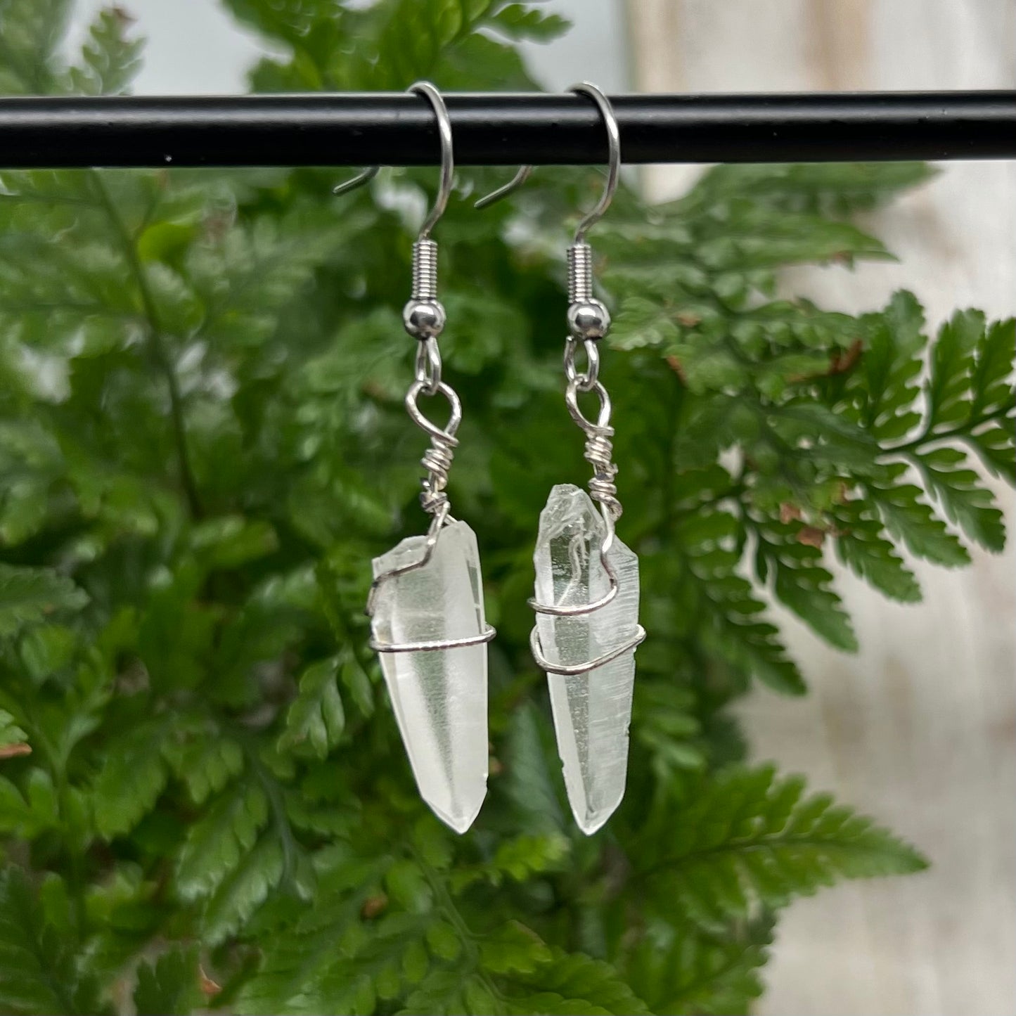 Lemurian Quartz Crystal Earrings