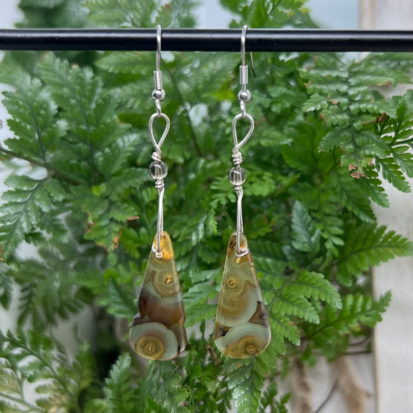 Orbicular Agate Crystal Earrings