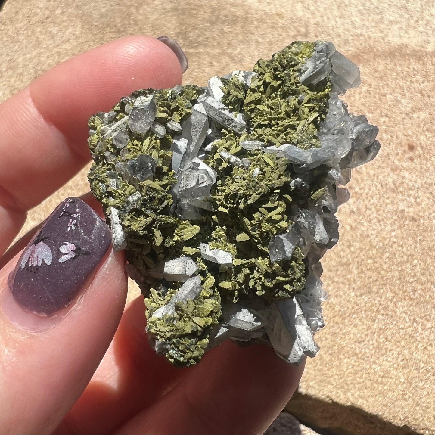 Epidote and Quartz Cluster Specimen