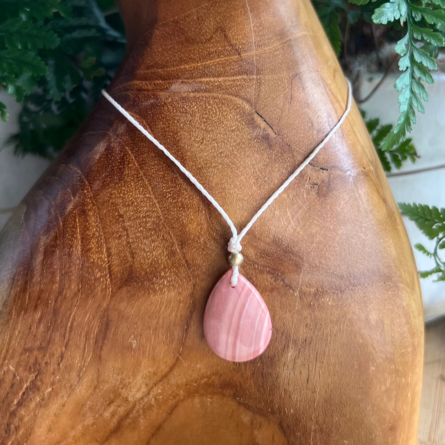 Pink Opal, Rose Quartz & Brass Crystal Necklace