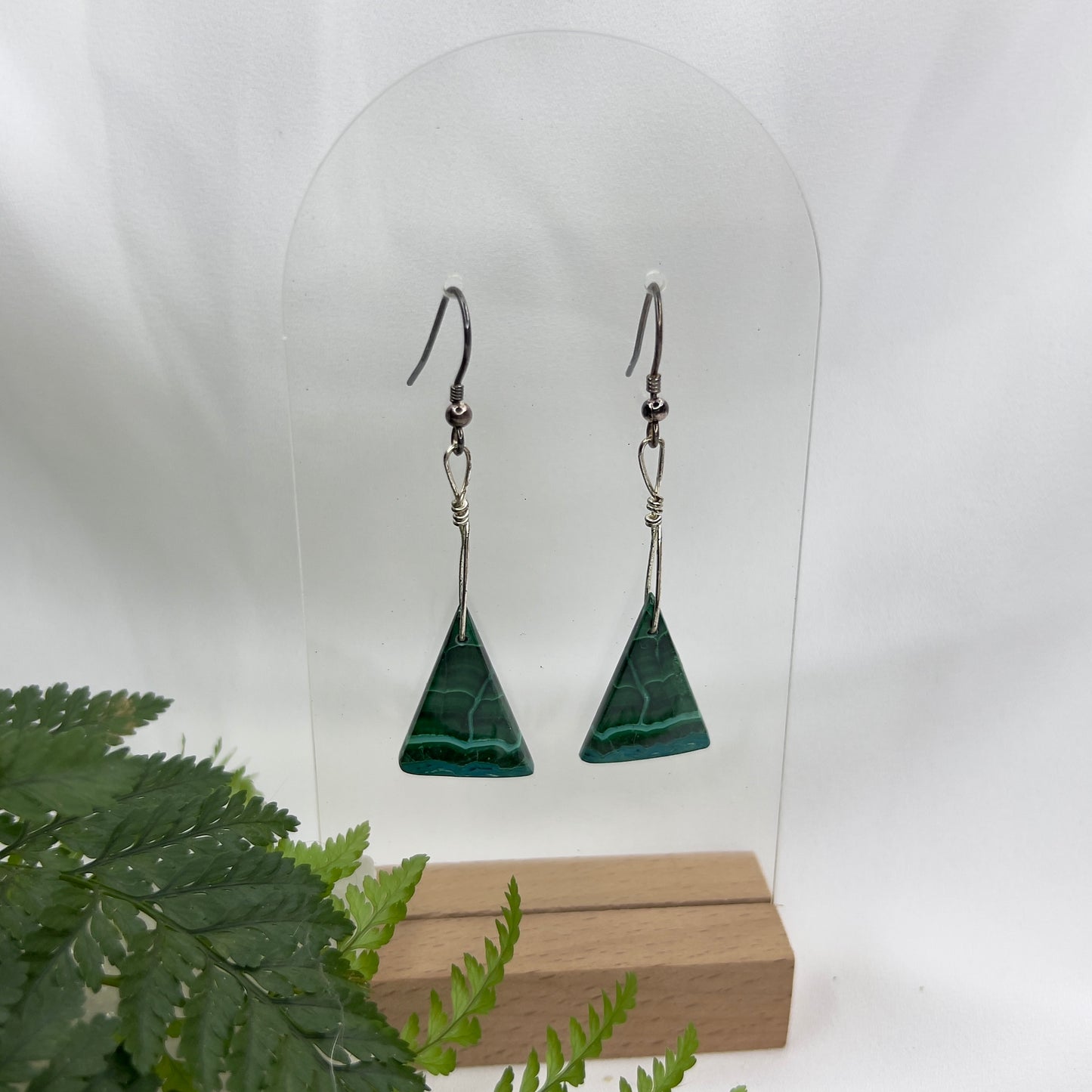 Chrysocolla in Malachite Crystal Earrings: Emotional Healing ∙ Growth ∙ Transformation
