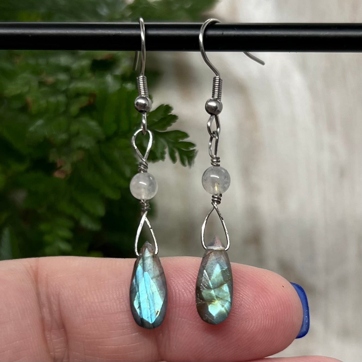 Flashy Labradorite Crystal Earrings