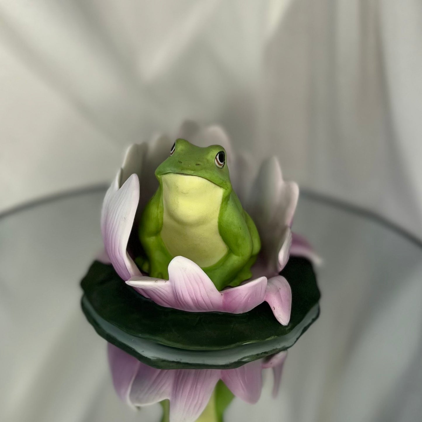 Frog in Lotus | 'Woodland Surprise' - Franklin fine porcelain figurine | 1984