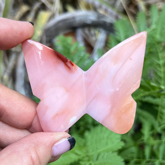 Carnelian 3D Butterfly Carving