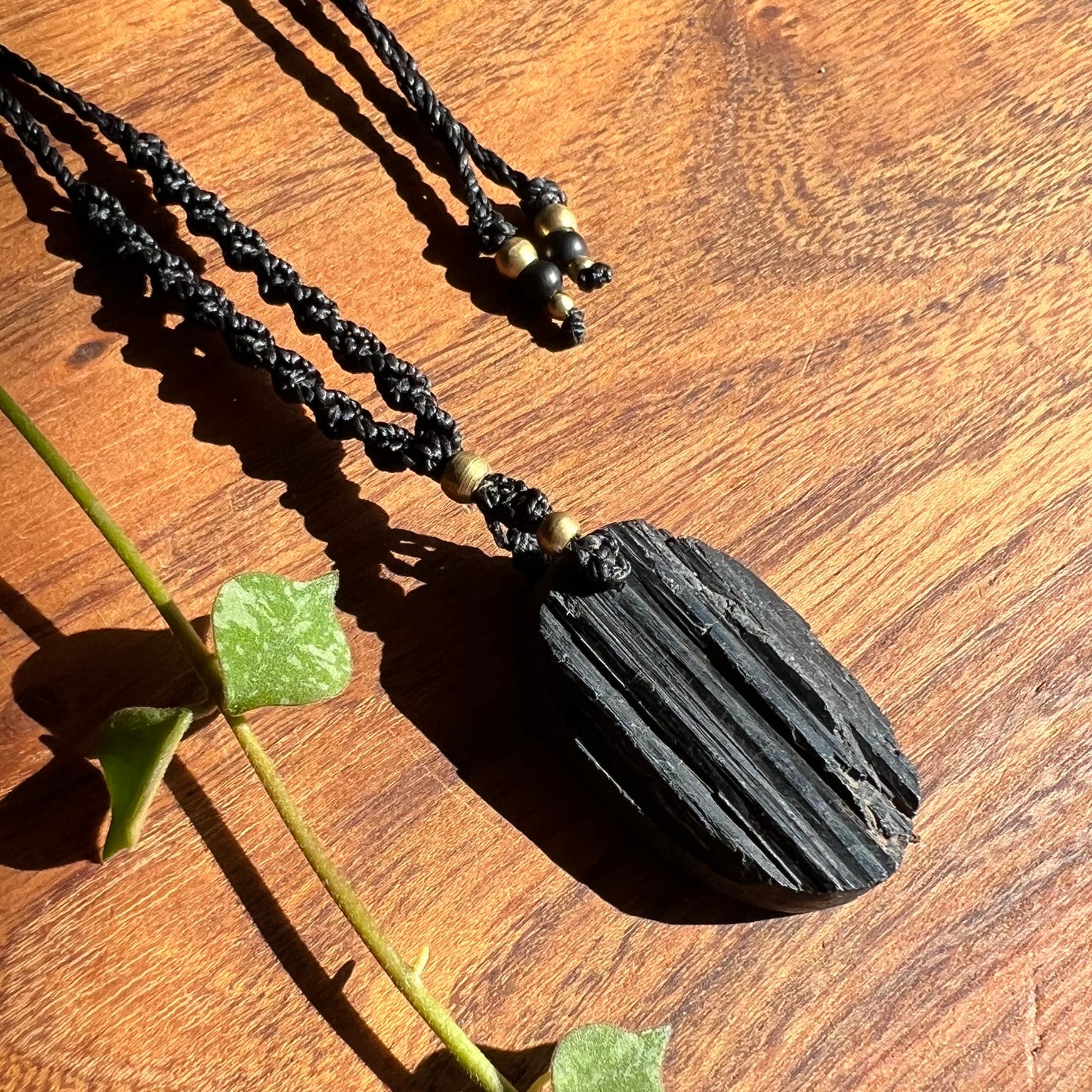 Black Tourmaline Macrame Necklace