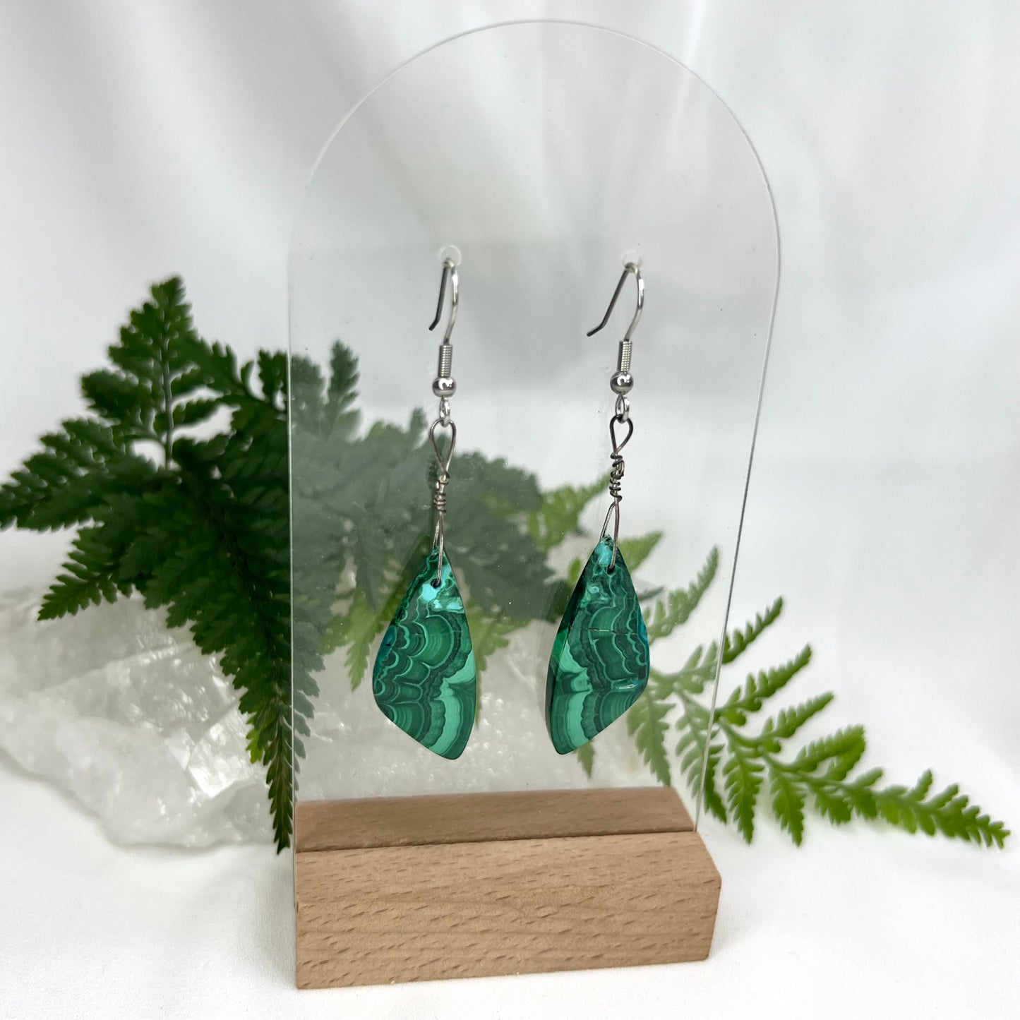 Chrysocolla in Malachite Crystal Earrings: Emotional Healing ∙ Growth ∙ Transformation