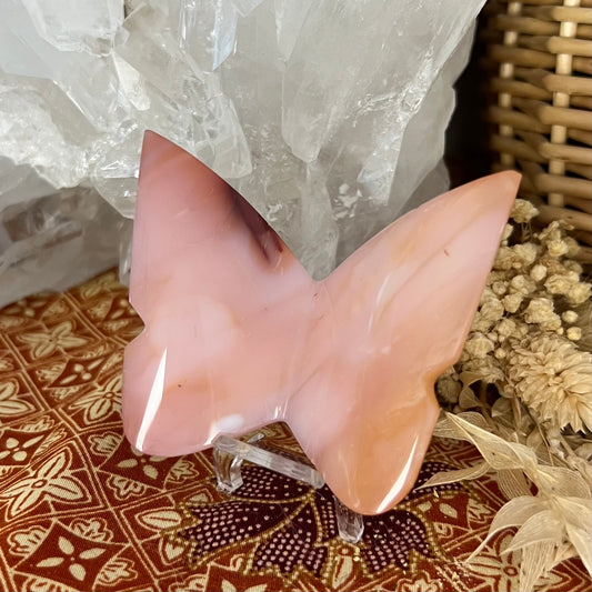 Carnelian 3D Butterfly Carving