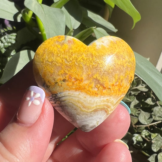 Bumblebee Jasper Heart carving