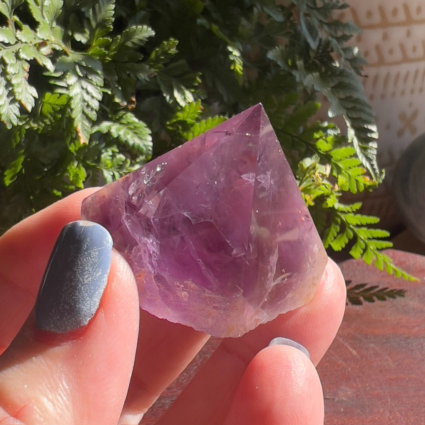 Amethyst Point: Polished faces | Raw sides | Flat base (1)