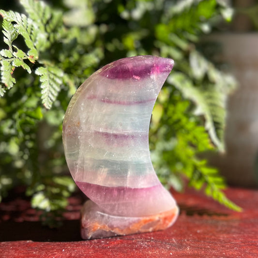 Fluorite Crescent Moon - Freestanding