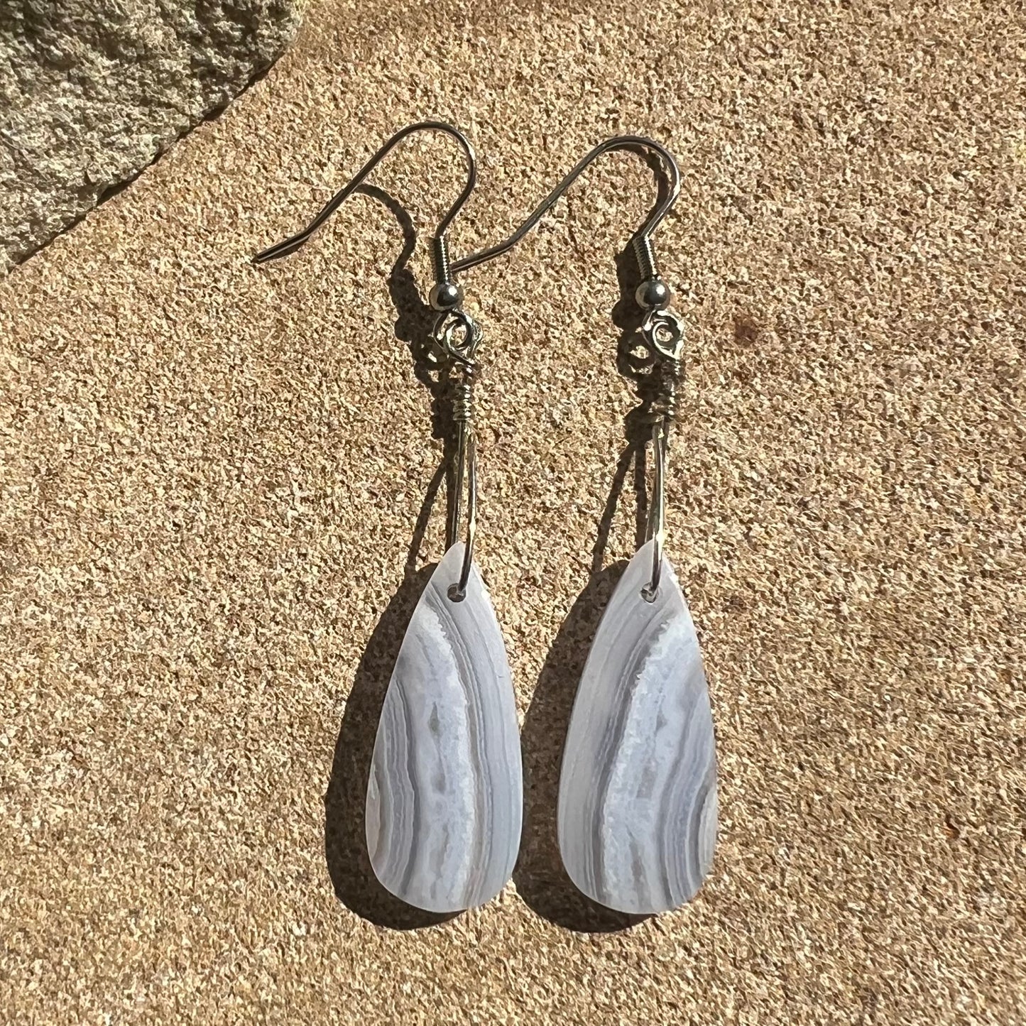 Blue Lace Agate Earrings