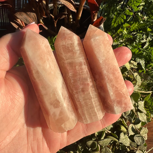 Blush Rose Pink Calcite Tower