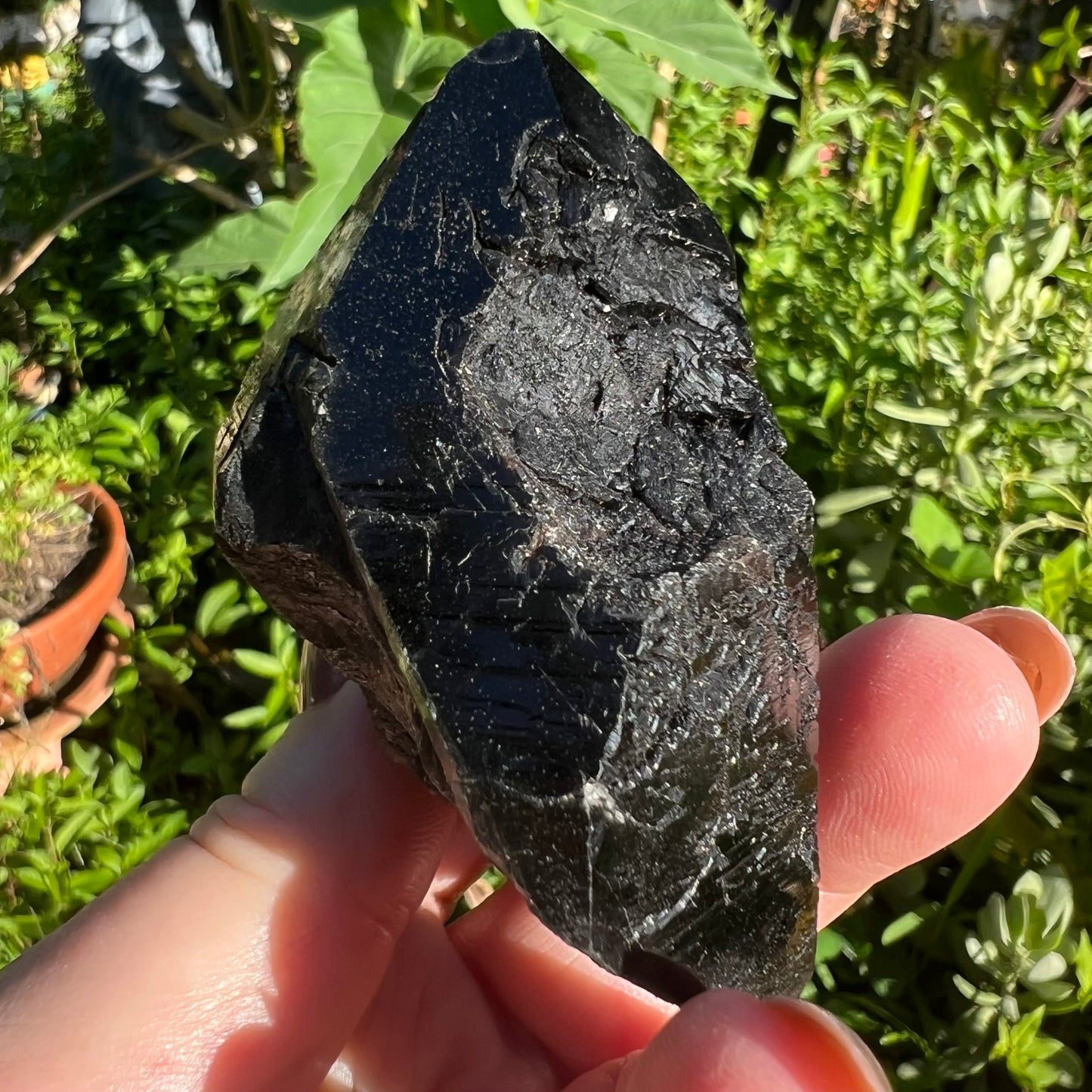 Black Smoky Quartz | China | Self-Healed Morion Quartz