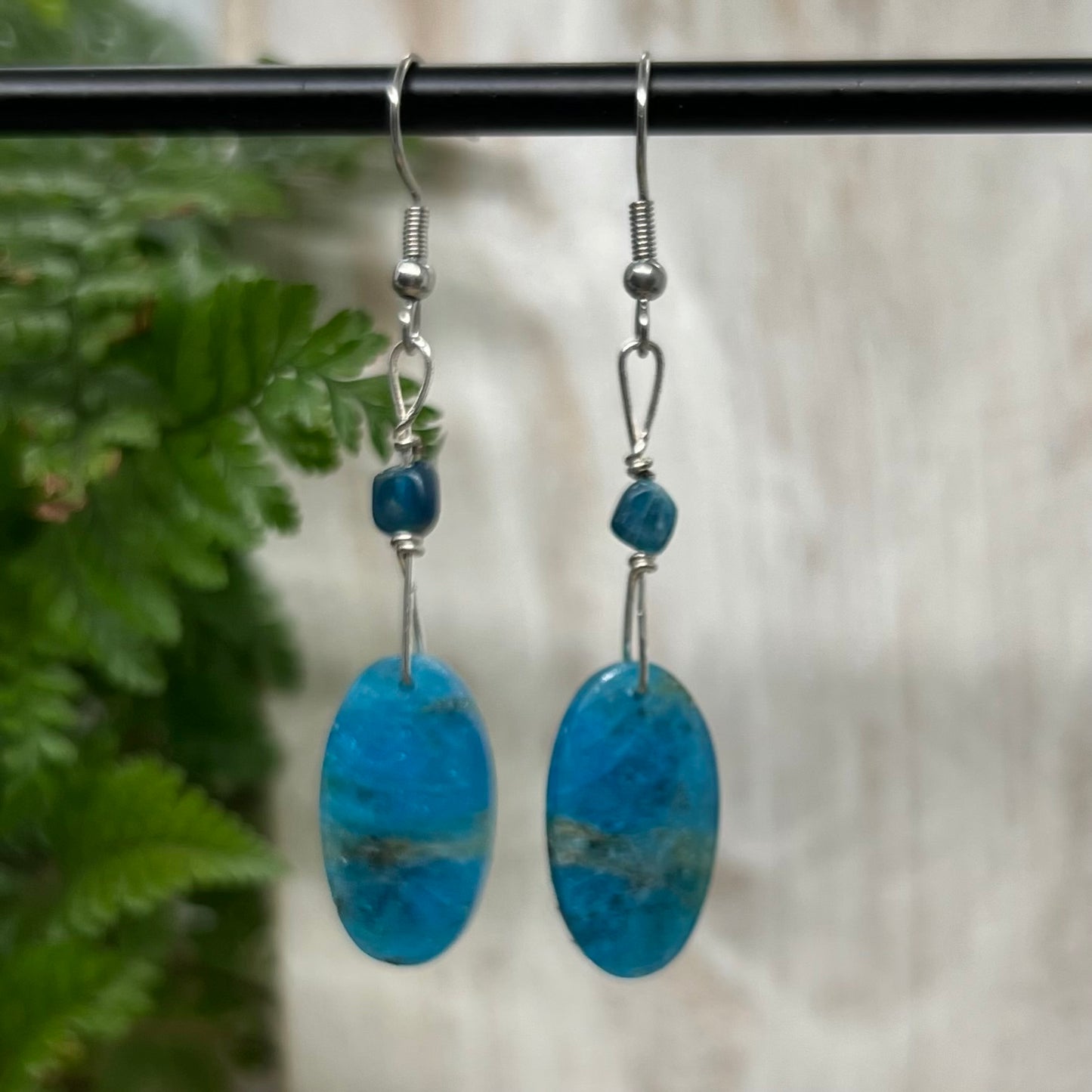 Blue Apatite Crystal Earrings