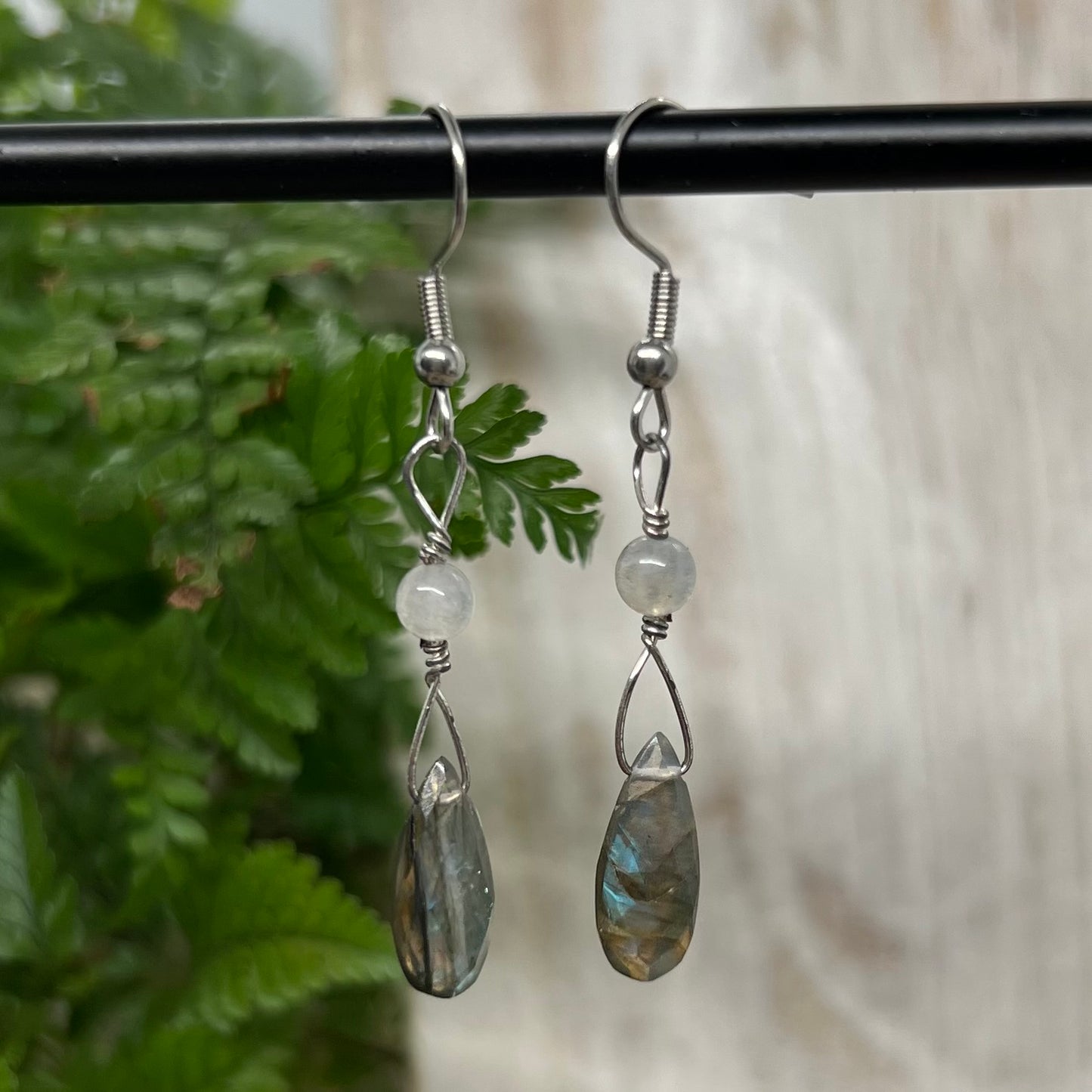 Flashy Labradorite Crystal Earrings