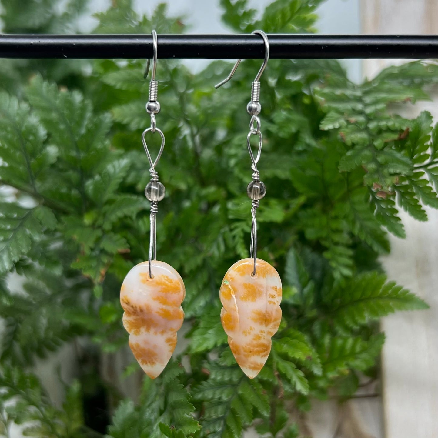 Dendrite Agate Crystal Earrings