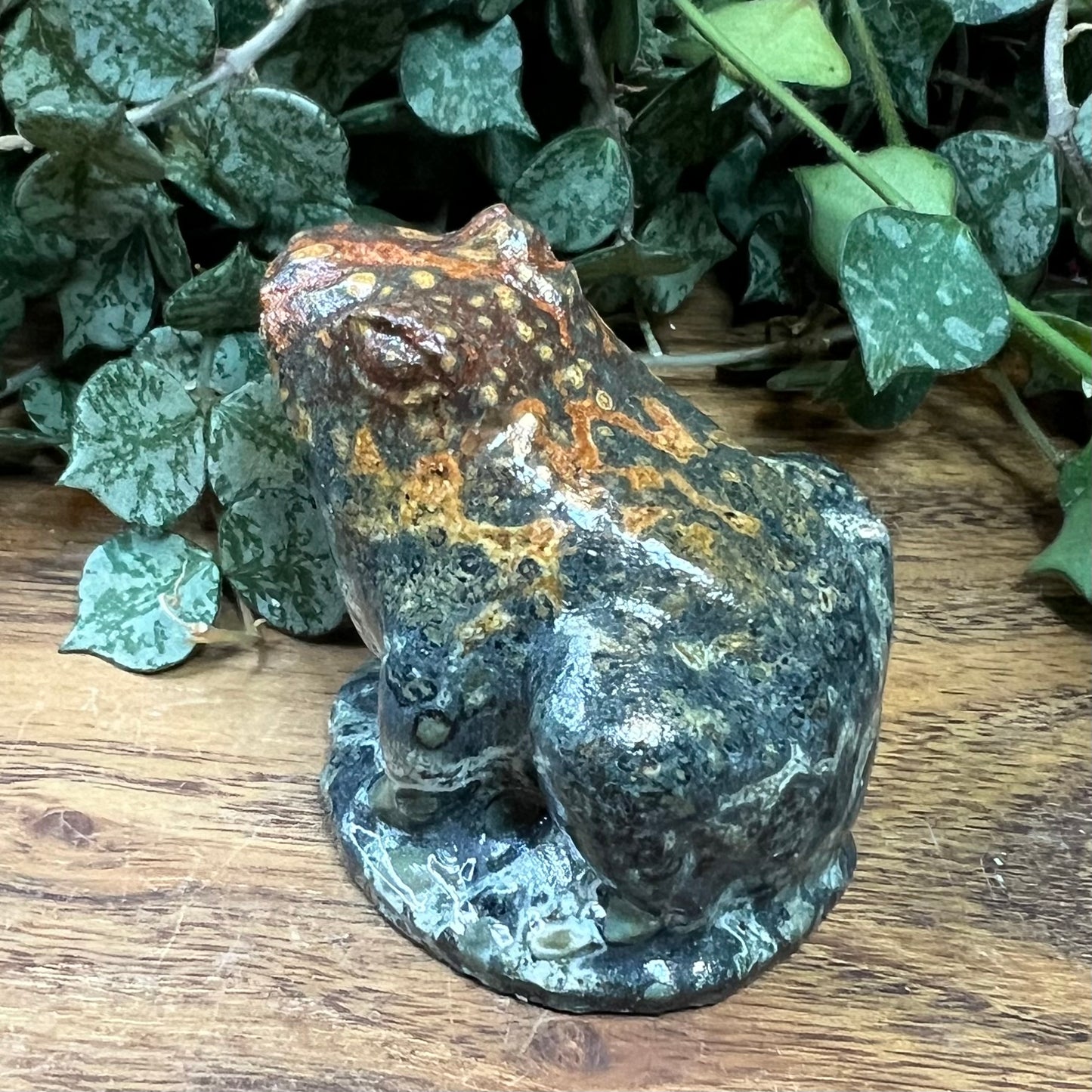 Rainforest Jasper Carved Frog