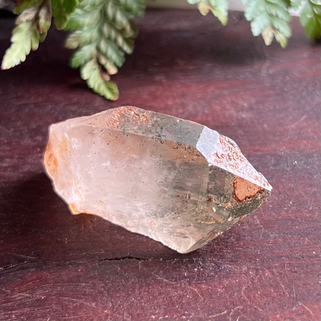 Natural Lemurian Quartz Point with Hematite & Chlorite Inclusions | Himalayan region