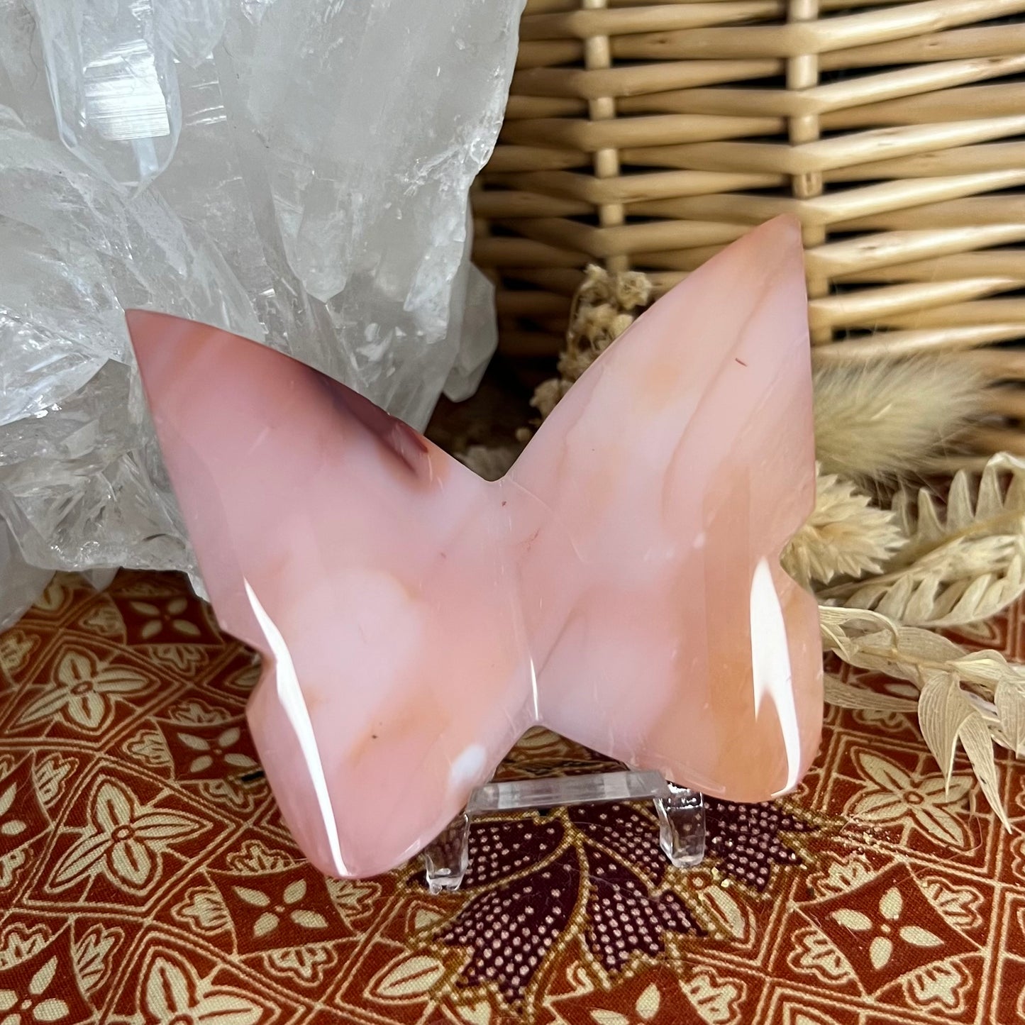 Carnelian 3D Butterfly Carving