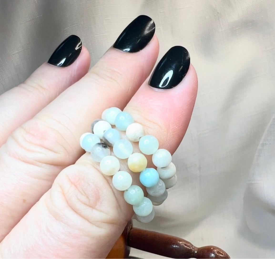 Amazonite Beaded Stretch Ring