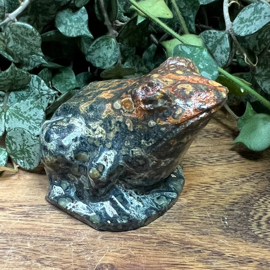 Rainforest Jasper Carved Frog