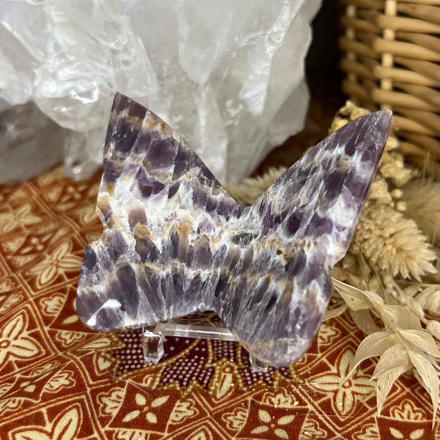 Chevron Amethyst 3D Butterfly Carving