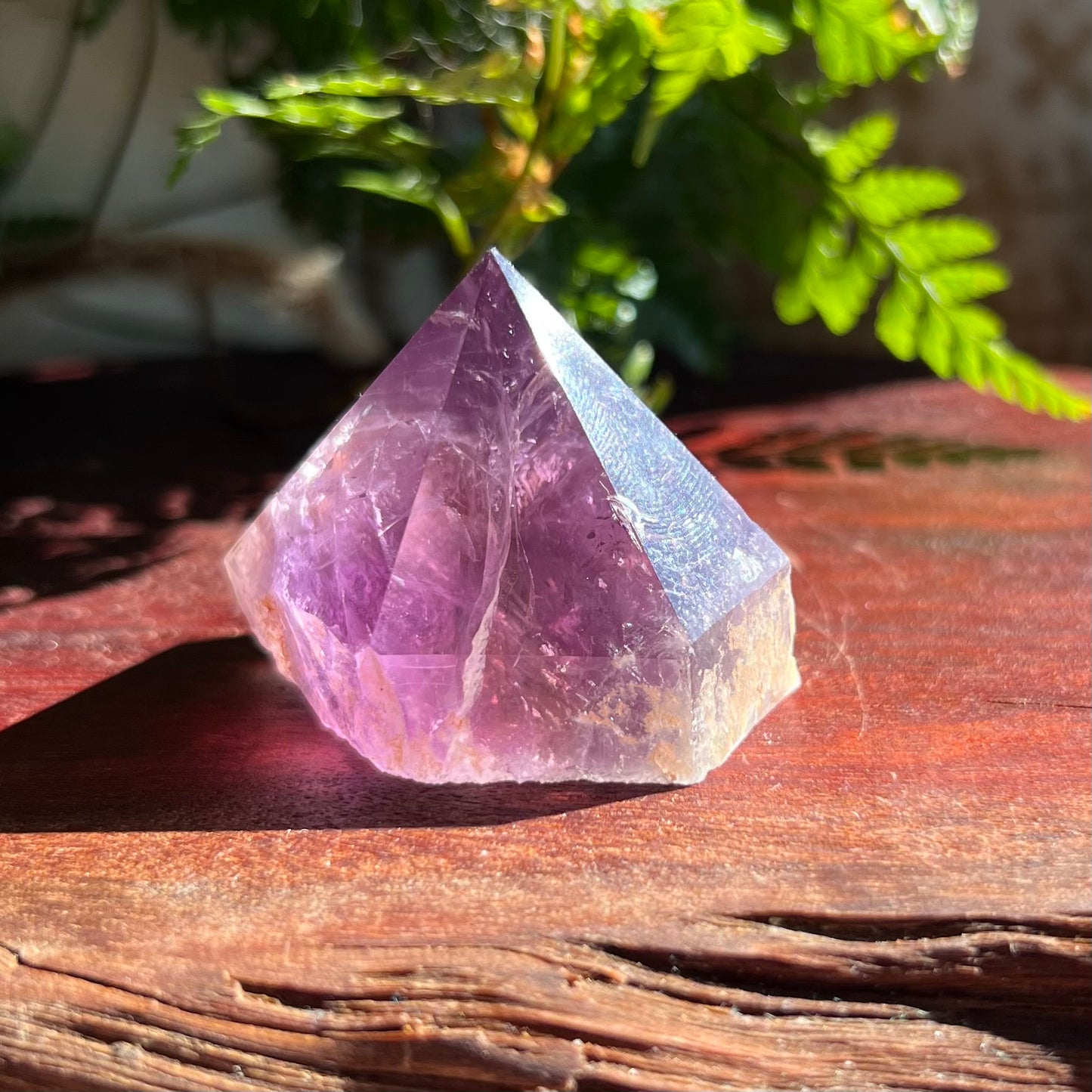 Amethyst Point: Polished faces | Raw sides | Flat base (1)