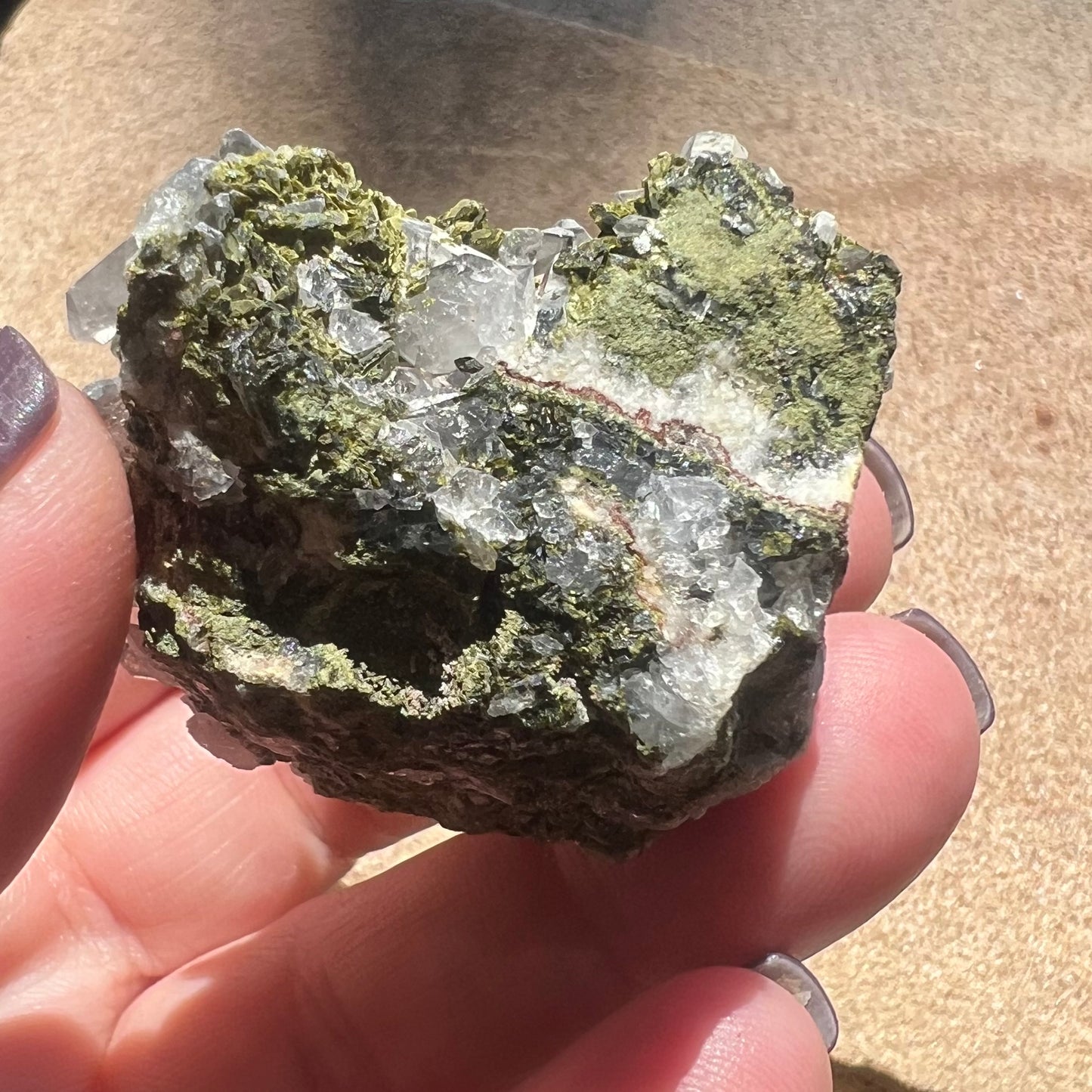 Epidote and Quartz Cluster Specimen