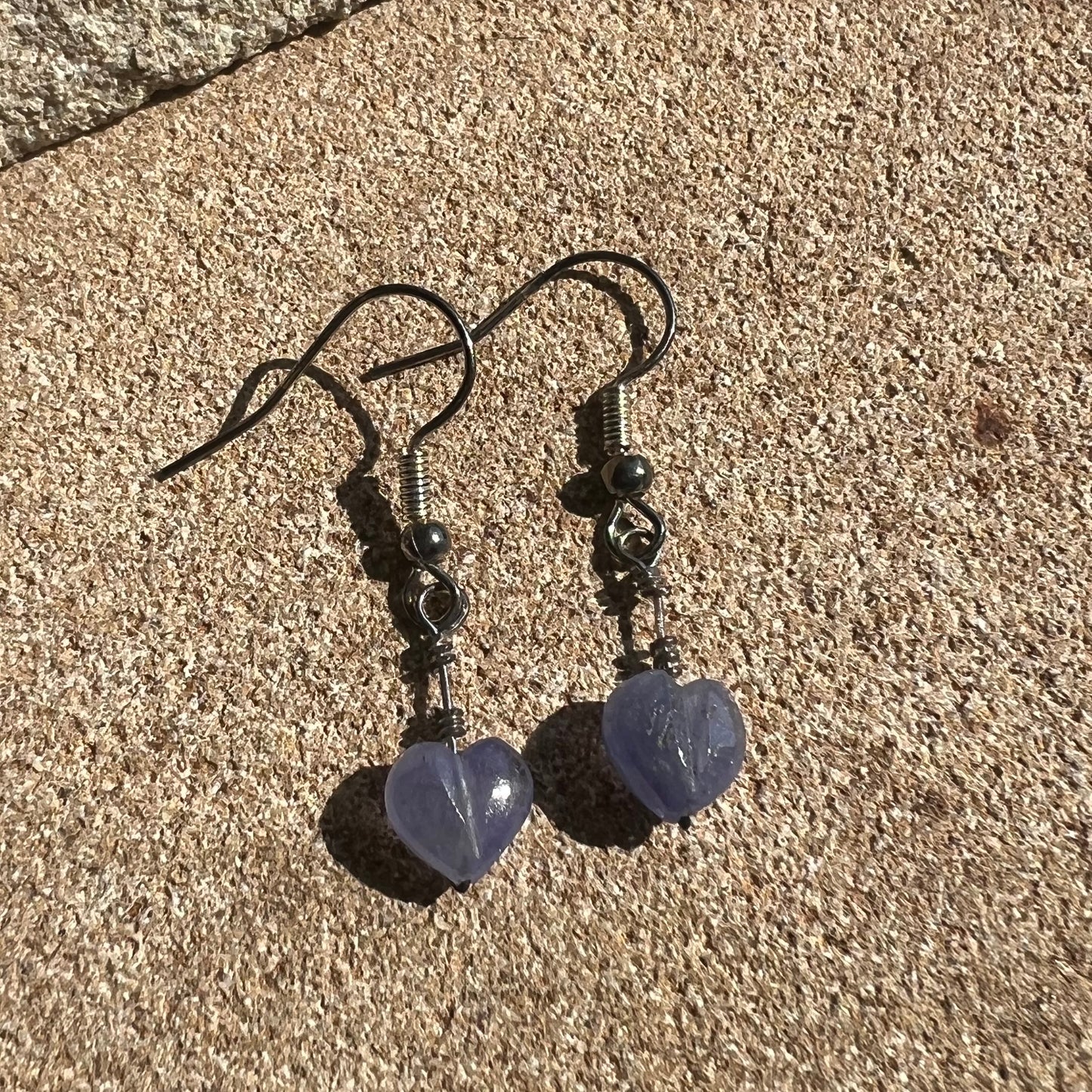 Tanzanite Heart Silver Earrings