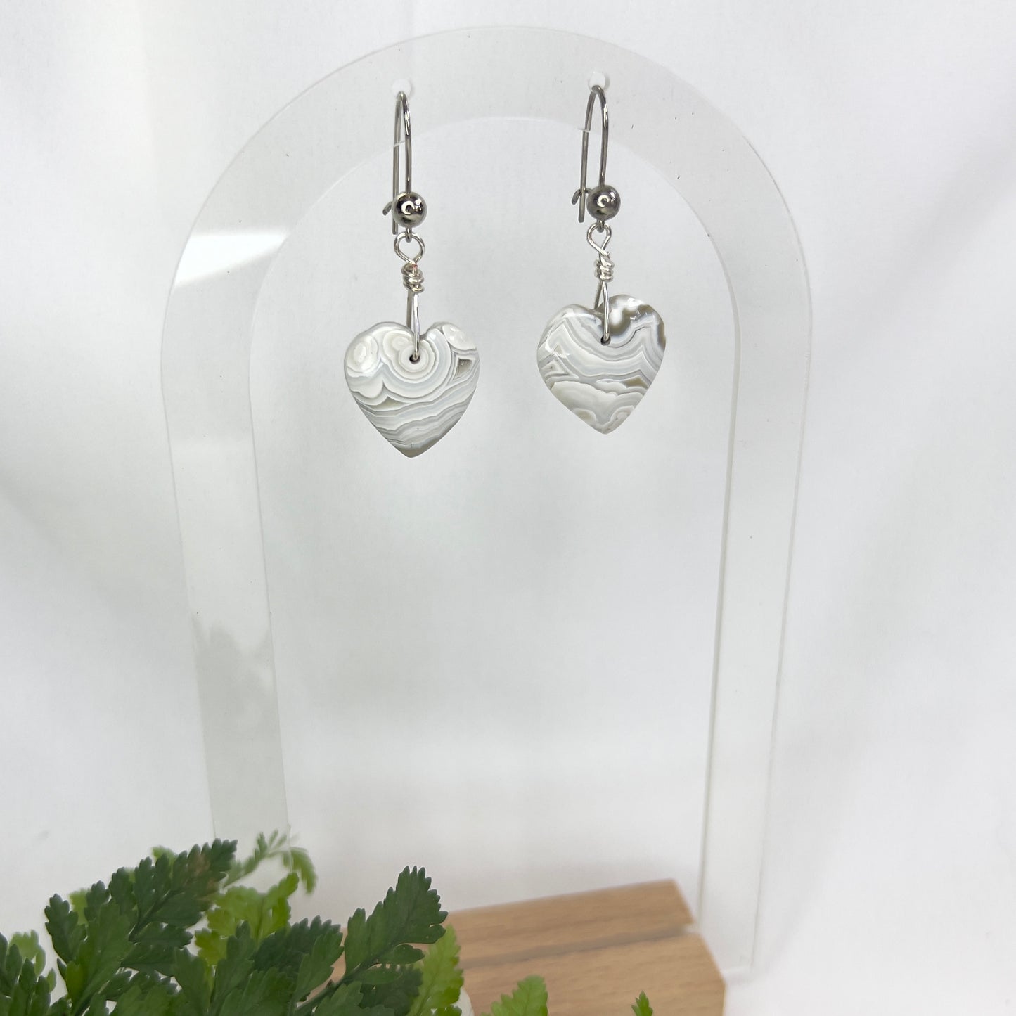 Crazy Lace Agate Heart Crystal Earrings: Playful ∙ Inner Strength ∙ Optimism