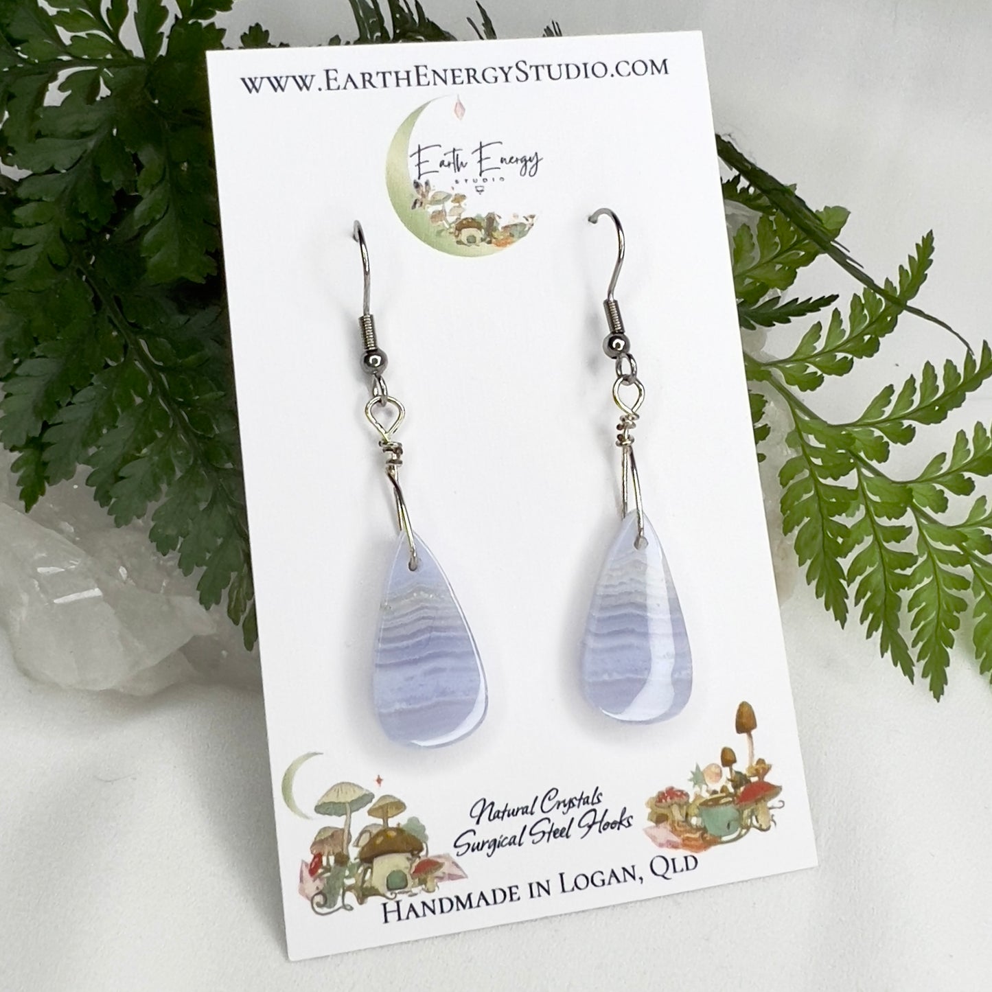 Blue Lace Agate Earrings: Peace ∙ Manifestation ∙ Truthful Communication