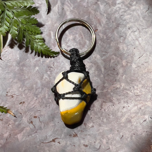 Mookaite Crystal Macrame Keyring Charm | Intuition ∙ Comfort ∙ Self-confidence