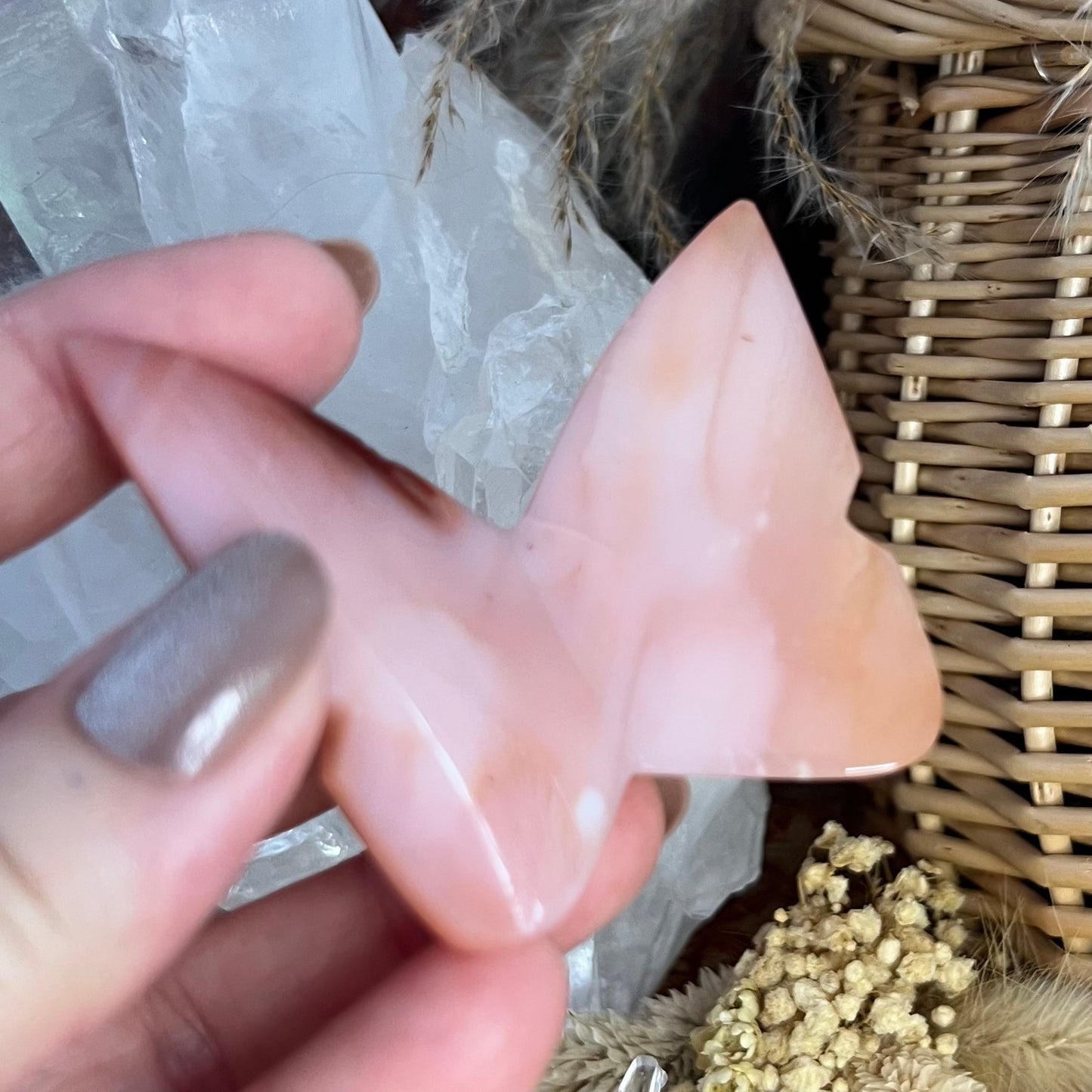 Carnelian 3D Butterfly Carving