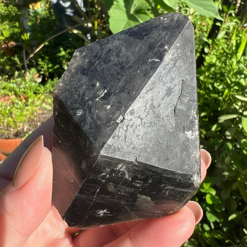 Morion Smoky Quartz Point | China | Large Black Quartz portion