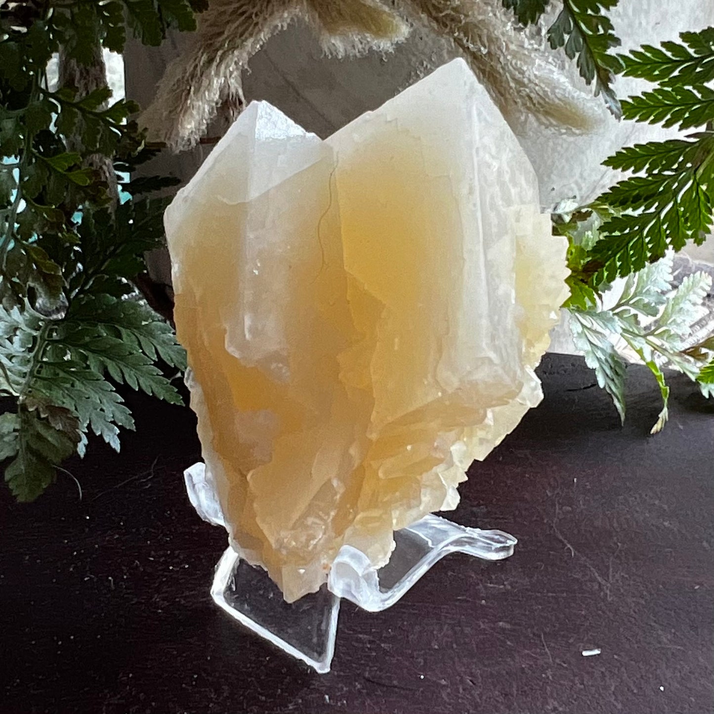 Orange Calcite Point Cluster