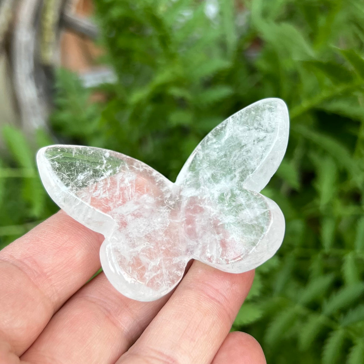 Clear Quartz 3D Butterfly Carving